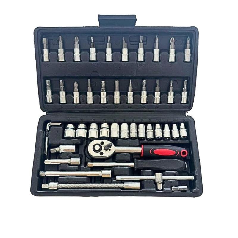 Jogo Kit Chave De Fenda Philips Soquete 46 Pc - Maleta Preta